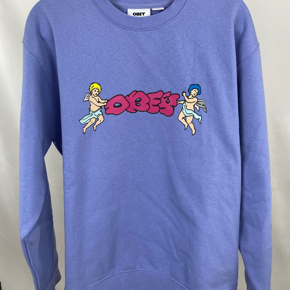 Obey Lavender Sweatshirt with Cherub Graphic